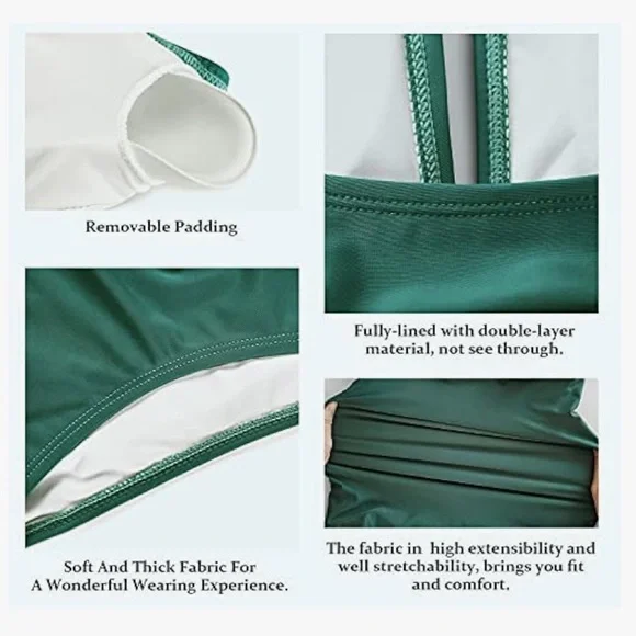 Smismivo Tummy Control Ruched One Piece Swimwear-Size M NWT - Picture 10 of 11